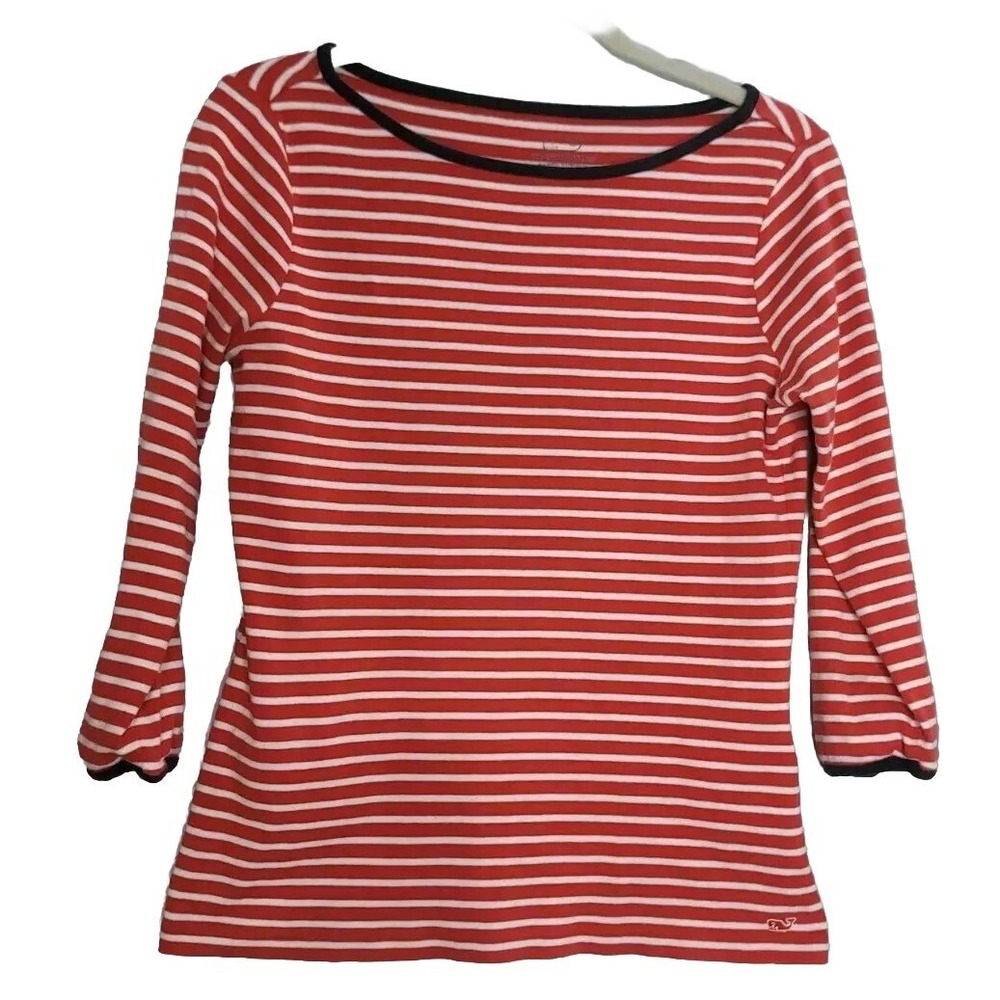 Vineyard Vines Women's Striped Shirt Red White Small